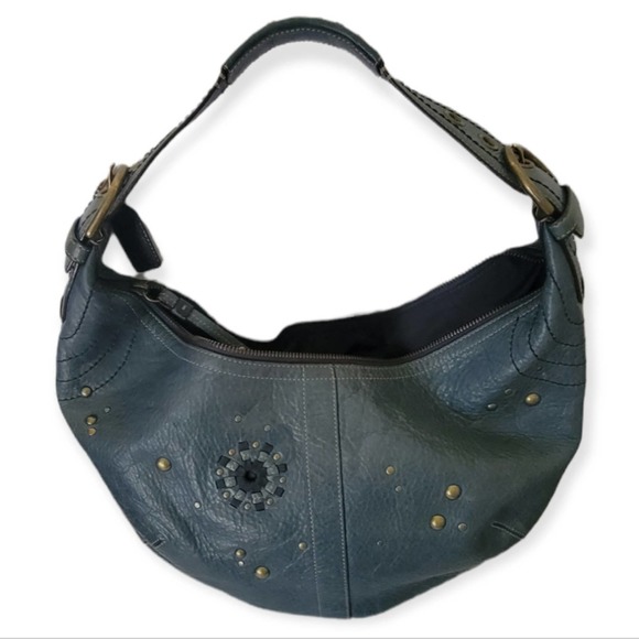 AUTHENTIC COACH MIA HOBO STUDD LEATHER BLUE WOMEN PURSE D063-10063 - Picture 6 of 8